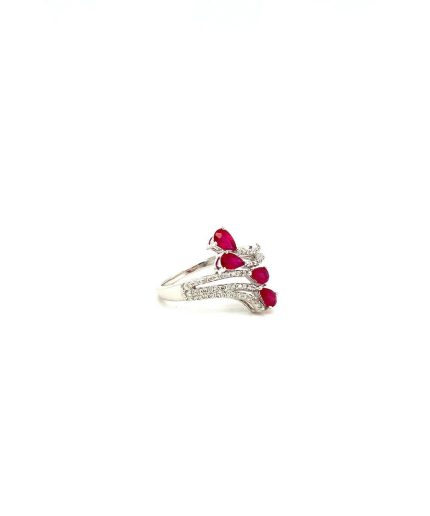 Ruby and Diamond Ring in 18K White Gold | Save 33% - Rajasthan Living 3