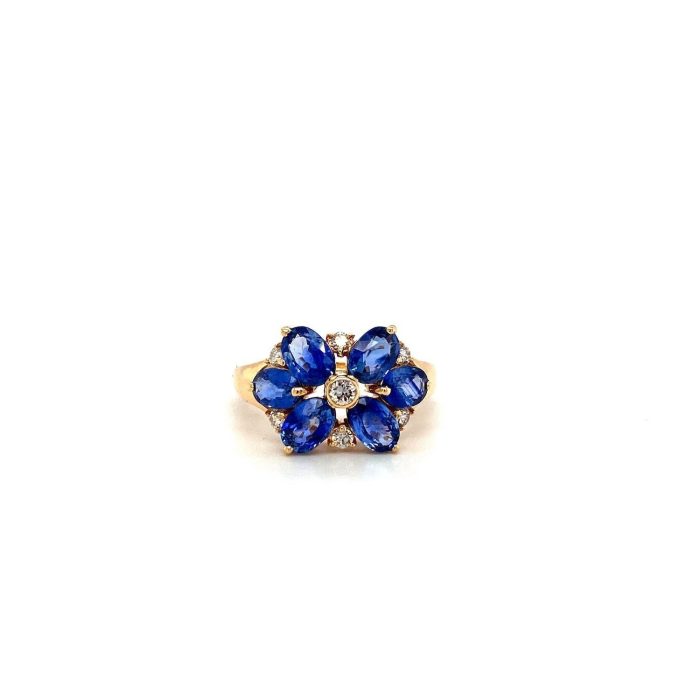 Sapphire and Diamond Ring in 18K Yellow Gold | Save 33% - Rajasthan Living 5