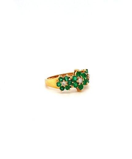 Emerald and Diamond Ring in 18K Yellow Gold | Save 33% - Rajasthan Living 3