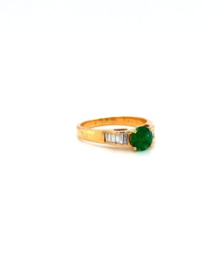 Emerald and Diamond Ring in 18K Yellow Gold | Save 33% - Rajasthan Living 3