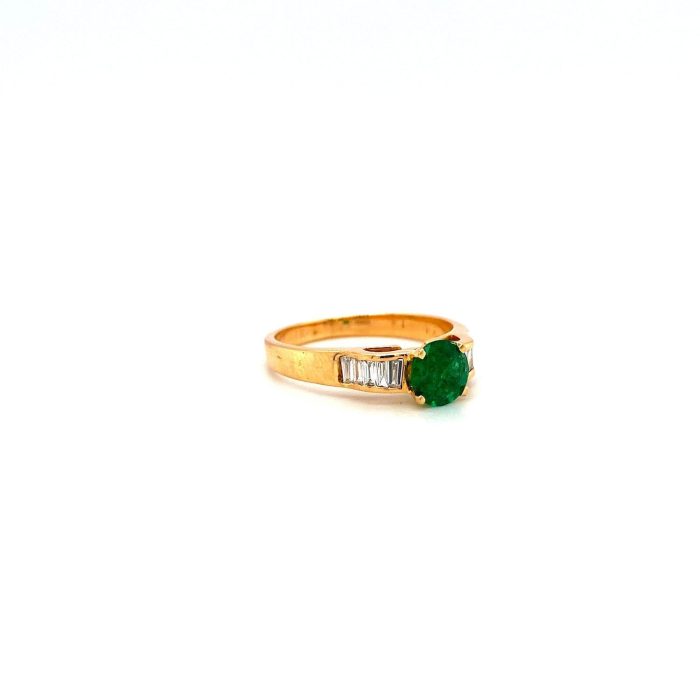 Emerald and Diamond Ring in 18K Yellow Gold | Save 33% - Rajasthan Living 6