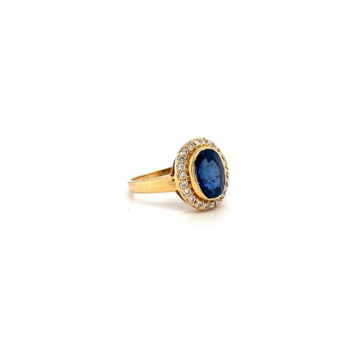 Sapphire and Diamond Ring in 14K Yellow Gold | Save 33% - Rajasthan Living 6