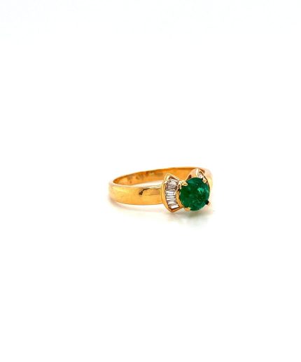 Emerald and Diamond Ring in 18K Yellow Gold | Save 33% - Rajasthan Living 3