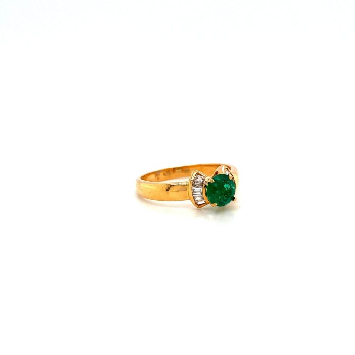 Emerald and Diamond Ring in 18K Yellow Gold | Save 33% - Rajasthan Living 6