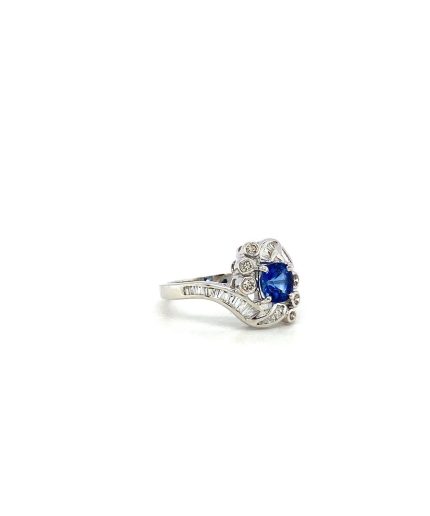 Sapphire and Diamond Ring in 18K White Gold | Save 33% - Rajasthan Living 3