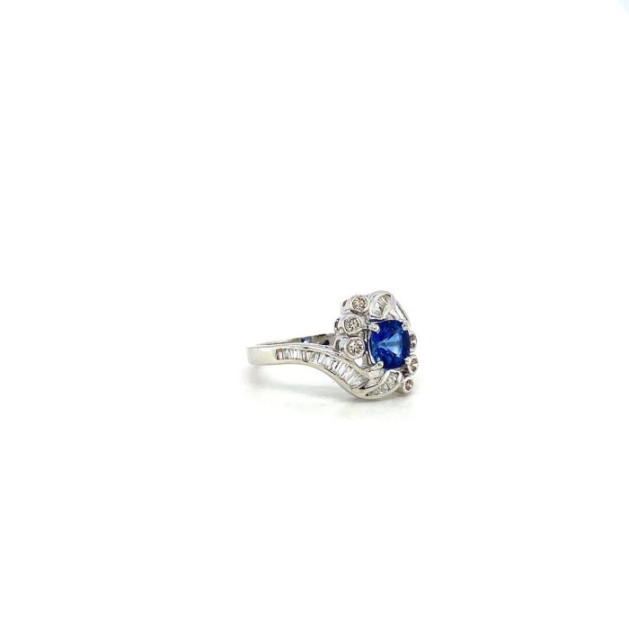 Sapphire and Diamond Ring in 18K White Gold | Save 33% - Rajasthan Living 6