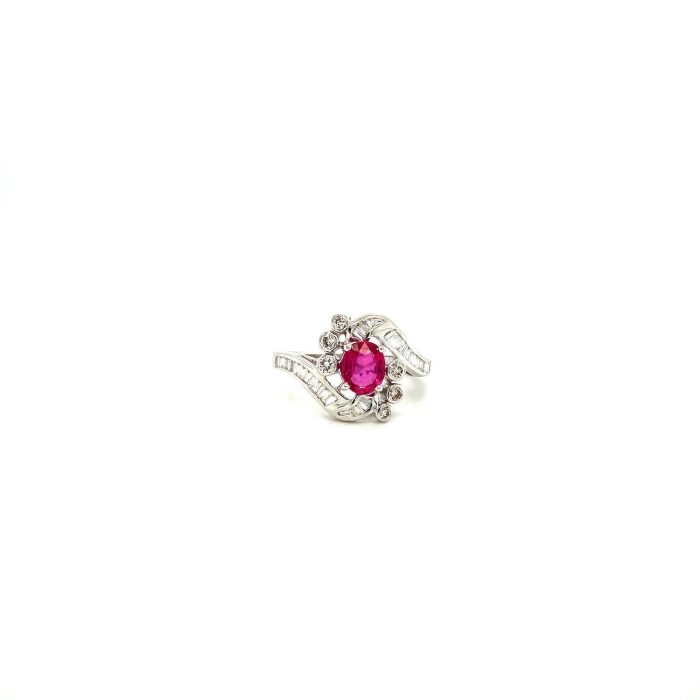 Ruby and Diamond Ring in 18K White Gold | Save 33% - Rajasthan Living 5