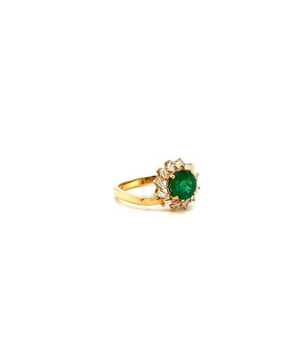 Emerald and Diamond Ring in 14K Yellow Gold | Save 33% - Rajasthan Living 3