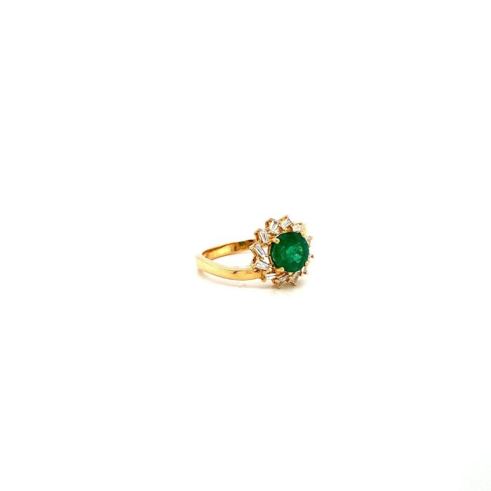 Emerald and Diamond Ring in 14K Yellow Gold | Save 33% - Rajasthan Living 6