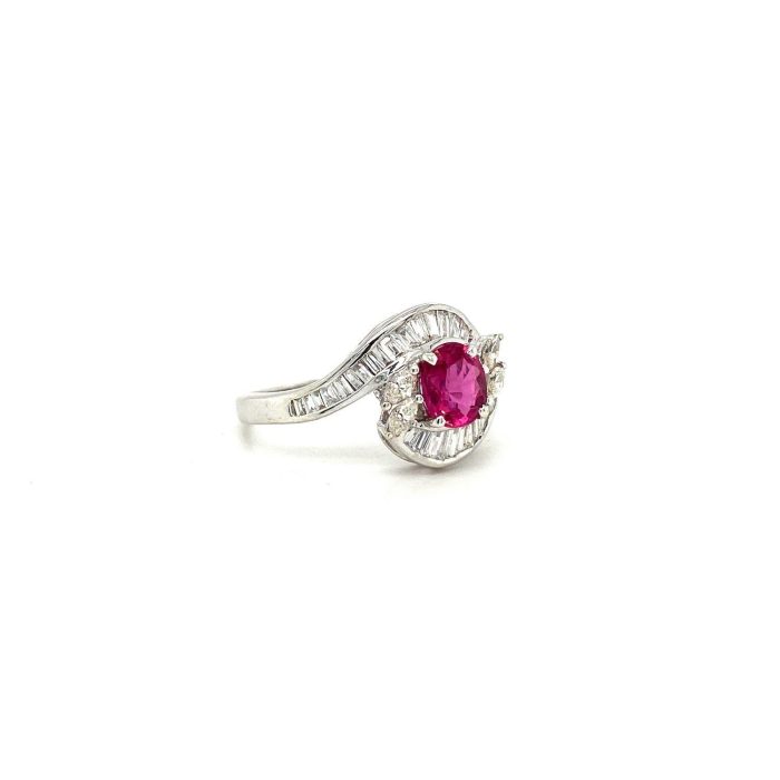 Ruby and Diamond Ring in 18K White Gold | Save 33% - Rajasthan Living 6