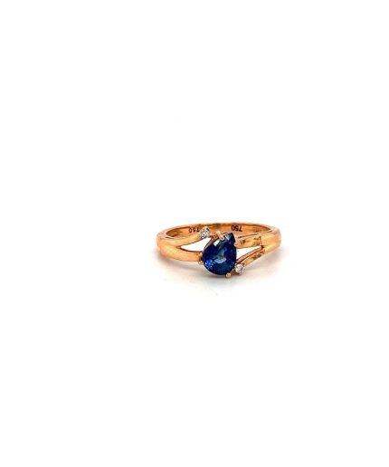 Sapphire and Diamond Ring in 18K Yellow Gold | Save 33% - Rajasthan Living