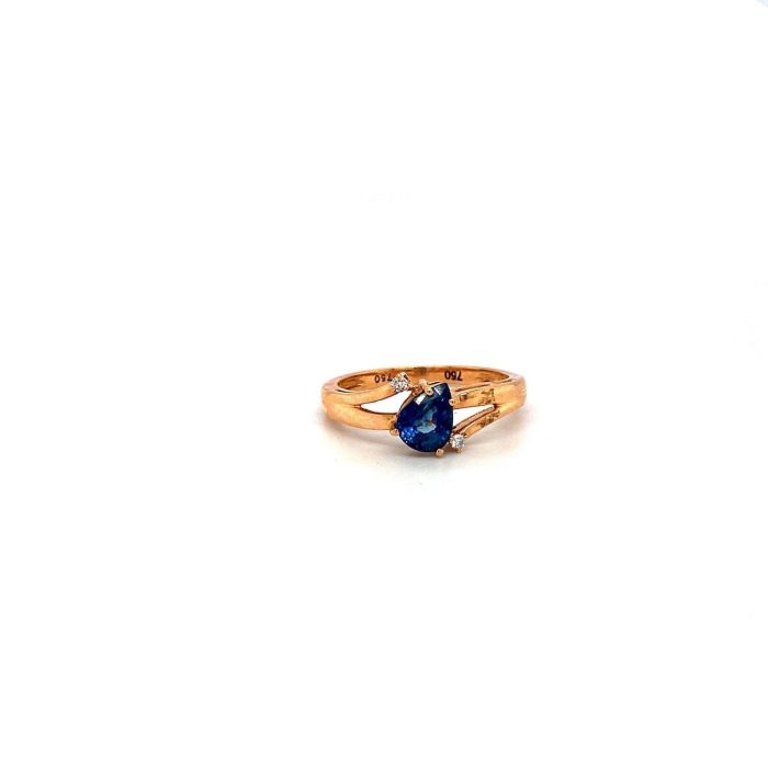 Sapphire and Diamond Ring in 18K Yellow Gold | Save 33% - Rajasthan Living 5