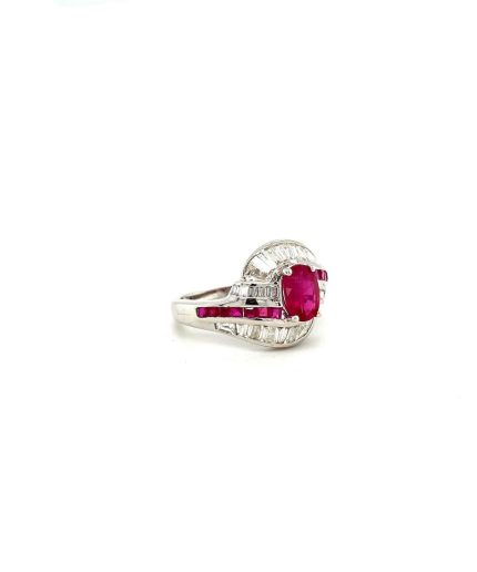 Ruby and Diamond Ring in 18K White Gold | Save 33% - Rajasthan Living 3