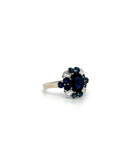 Sapphire and Diamond Ring in 18K White Gold | Save 33% - Rajasthan Living 3