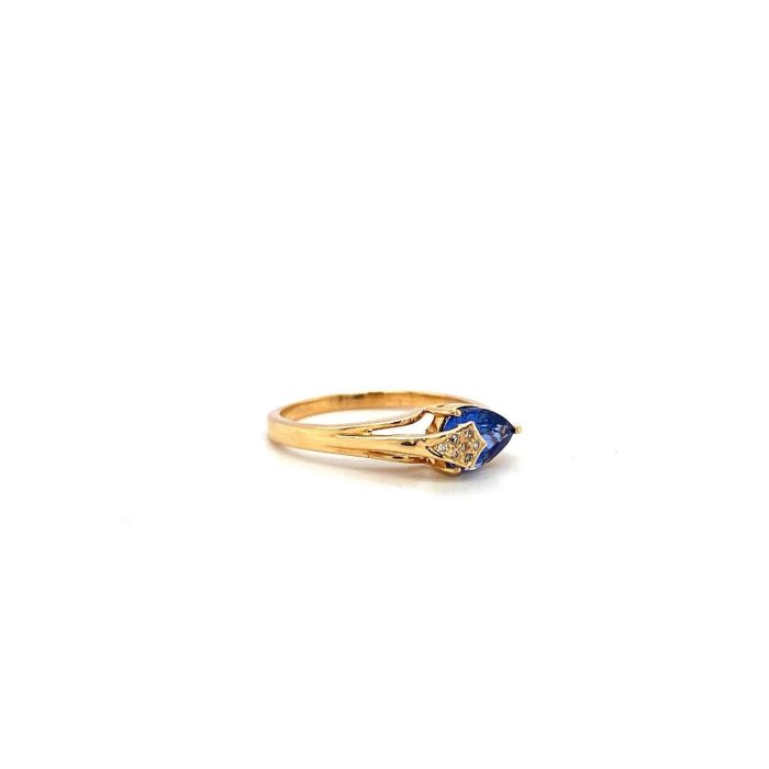 Sapphire and Diamond Ring in 14K Yellow Gold | Save 33% - Rajasthan Living 6