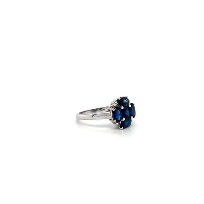 Sapphire and Diamond Ring in 14K White Gold | Save 33% - Rajasthan Living 6