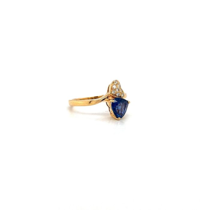 Sapphire and Diamond Ring in 14K Yellow Gold | Save 33% - Rajasthan Living 6