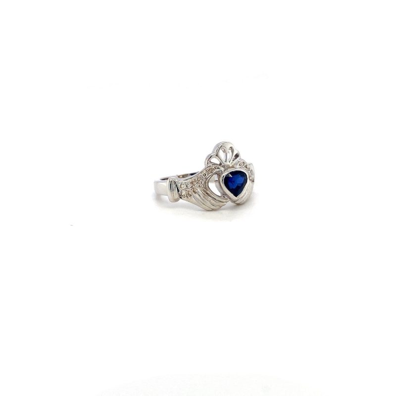 Sapphire and Diamond Ring in 14K White Gold | Save 33% - Rajasthan Living 3