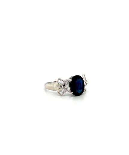 Sapphire and Diamond Ring in 18K White Gold | Save 33% - Rajasthan Living 3