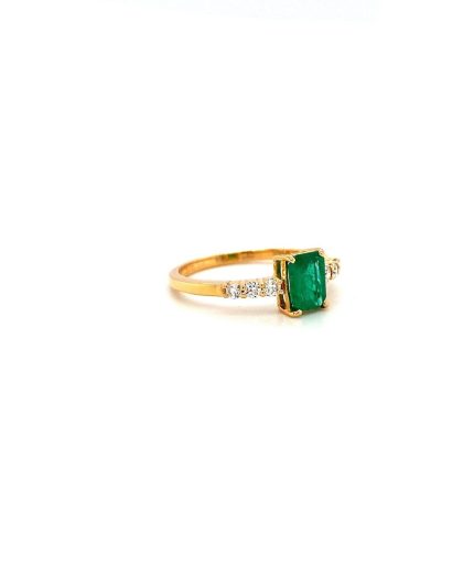 Emerald and Diamond Ring in 18K Yellow Gold | Save 33% - Rajasthan Living 3