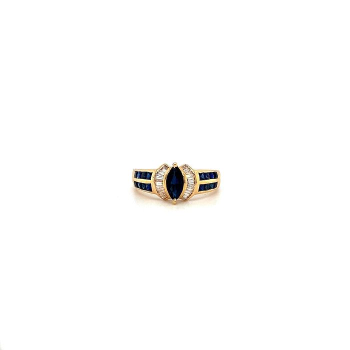 Sapphire and Diamond Ring in 14K Yellow Gold | Save 33% - Rajasthan Living 5