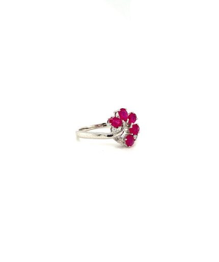 Ruby and Diamond Ring in 14K White Gold | Save 33% - Rajasthan Living 3