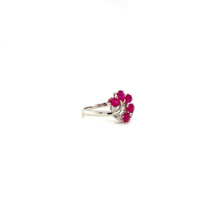 Ruby and Diamond Ring in 14K White Gold | Save 33% - Rajasthan Living 6