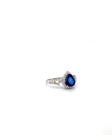 Sapphire and Diamond Ring in 18K White Gold | Save 33% - Rajasthan Living 7