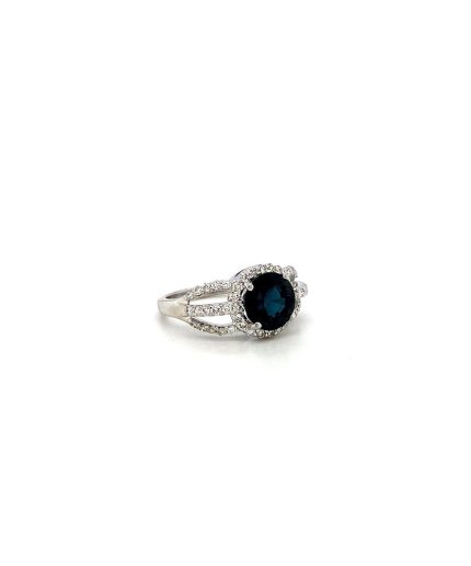 Sapphire  and Diamond Ring in 18K White Gold | Save 33% - Rajasthan Living 3