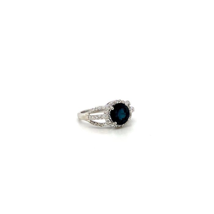 Sapphire  and Diamond Ring in 18K White Gold | Save 33% - Rajasthan Living 6