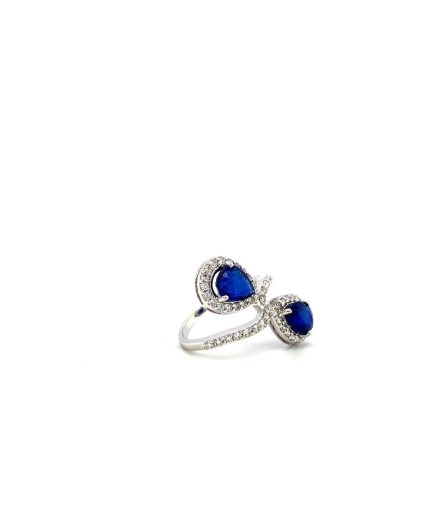 Sapphire and Diamond Ring in 18K White Gold | Save 33% - Rajasthan Living 3