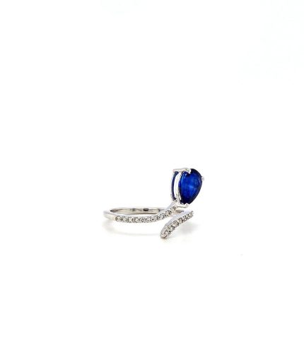 Sapphire and Diamond Ring in 18K White Gold | Save 33% - Rajasthan Living 3