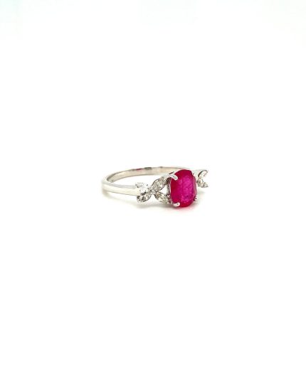 Ruby and Diamond Ring in 18K White Gold | Save 33% - Rajasthan Living 3