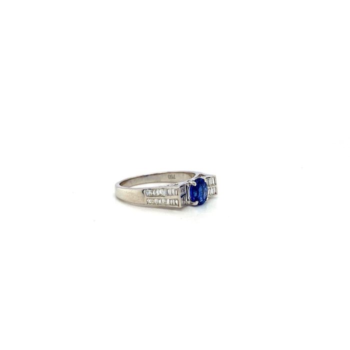 Sapphire and Diamond Ring in 18K White Gold | Save 33% - Rajasthan Living 6