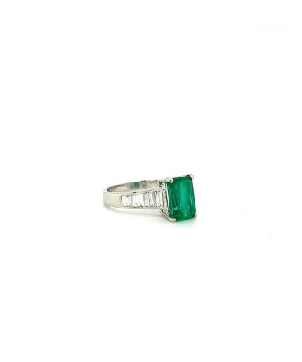 Emerald and Diamond Ring in 18K White Gold | Save 33% - Rajasthan Living 3