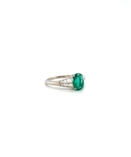 Emerald and Diamond Ring in 18K White Gold | Save 33% - Rajasthan Living 3