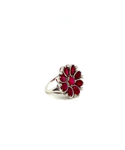 Ruby and Diamond Ring in 18K White Gold | Save 33% - Rajasthan Living 3