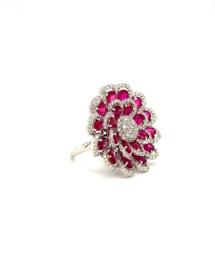 Ruby and Diamond Ring in 18K White Gold | Save 33% - Rajasthan Living 3