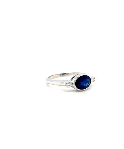 Sapphire and Diamond Ring in 18K White Gold | Save 33% - Rajasthan Living 3