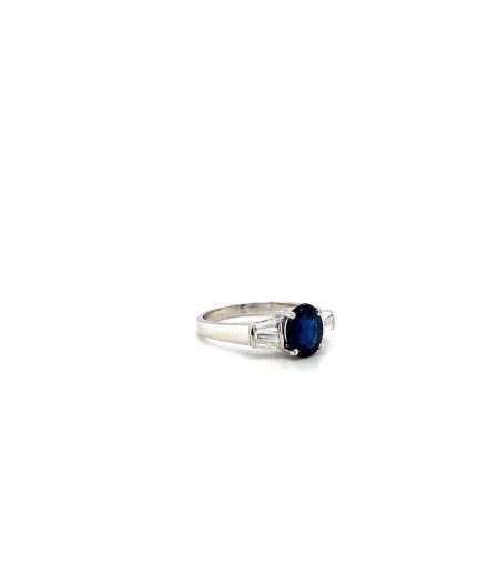 Sapphire and Diamond Ring in 18K White Gold | Save 33% - Rajasthan Living 3