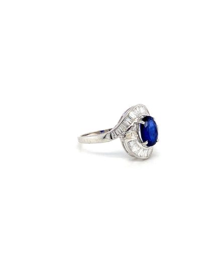 Sapphire and Diamond Ring in 18K White Gold | Save 33% - Rajasthan Living 3