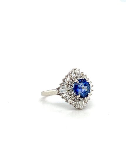 Sapphire and Diamond Ring in 18K White Gold | Save 33% - Rajasthan Living 3