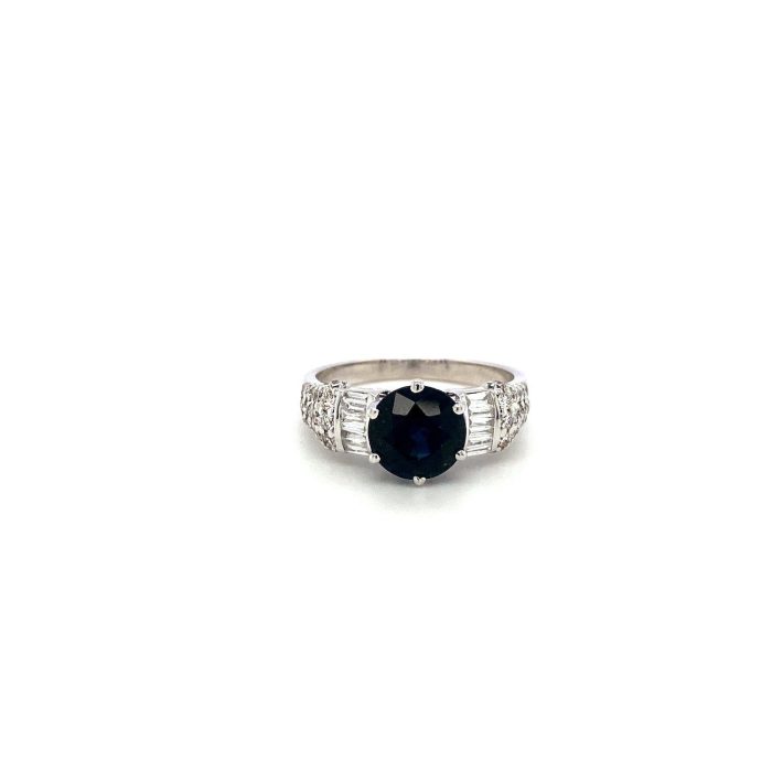 Sapphire and Diamond Ring in 18K White Gold | Save 33% - Rajasthan Living 5