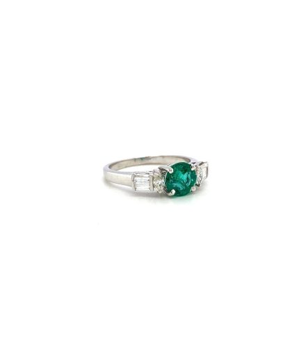 Emerald and Diamond Ring in 18K White Gold | Save 33% - Rajasthan Living 3