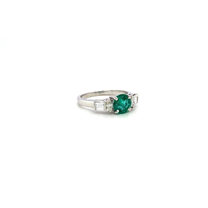 Emerald and Diamond Ring in 18K White Gold | Save 33% - Rajasthan Living 6