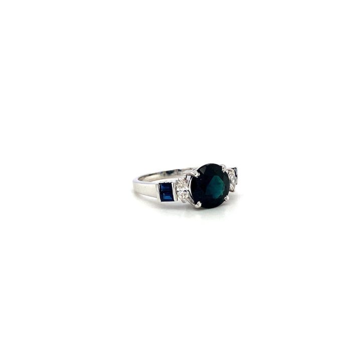 Sapphire and Diamond Ring in 18K White Gold | Save 33% - Rajasthan Living 6