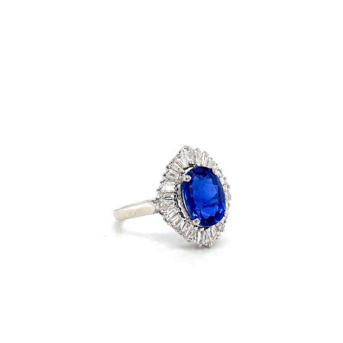 Sapphire and Diamond Ring in 18K White Gold | Save 33% - Rajasthan Living 6