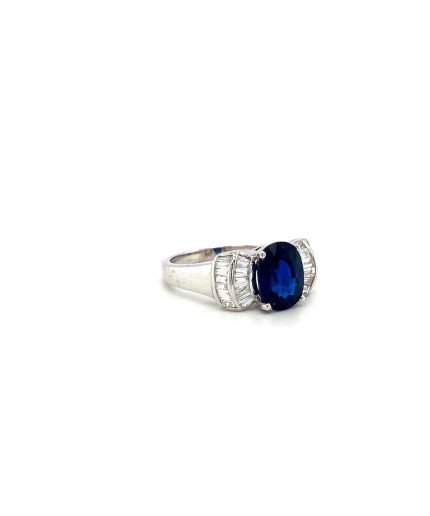 Sapphire and Diamond Ring in 18K White Gold | Save 33% - Rajasthan Living 3