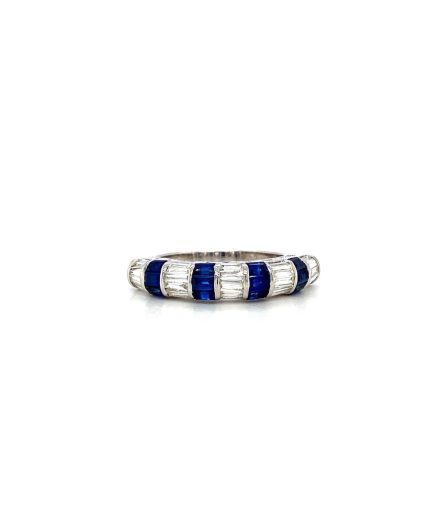 Sapphire and Diamond Ring in 18K White Gold | Save 33% - Rajasthan Living