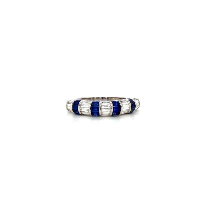 Sapphire and Diamond Ring in 18K White Gold | Save 33% - Rajasthan Living 5